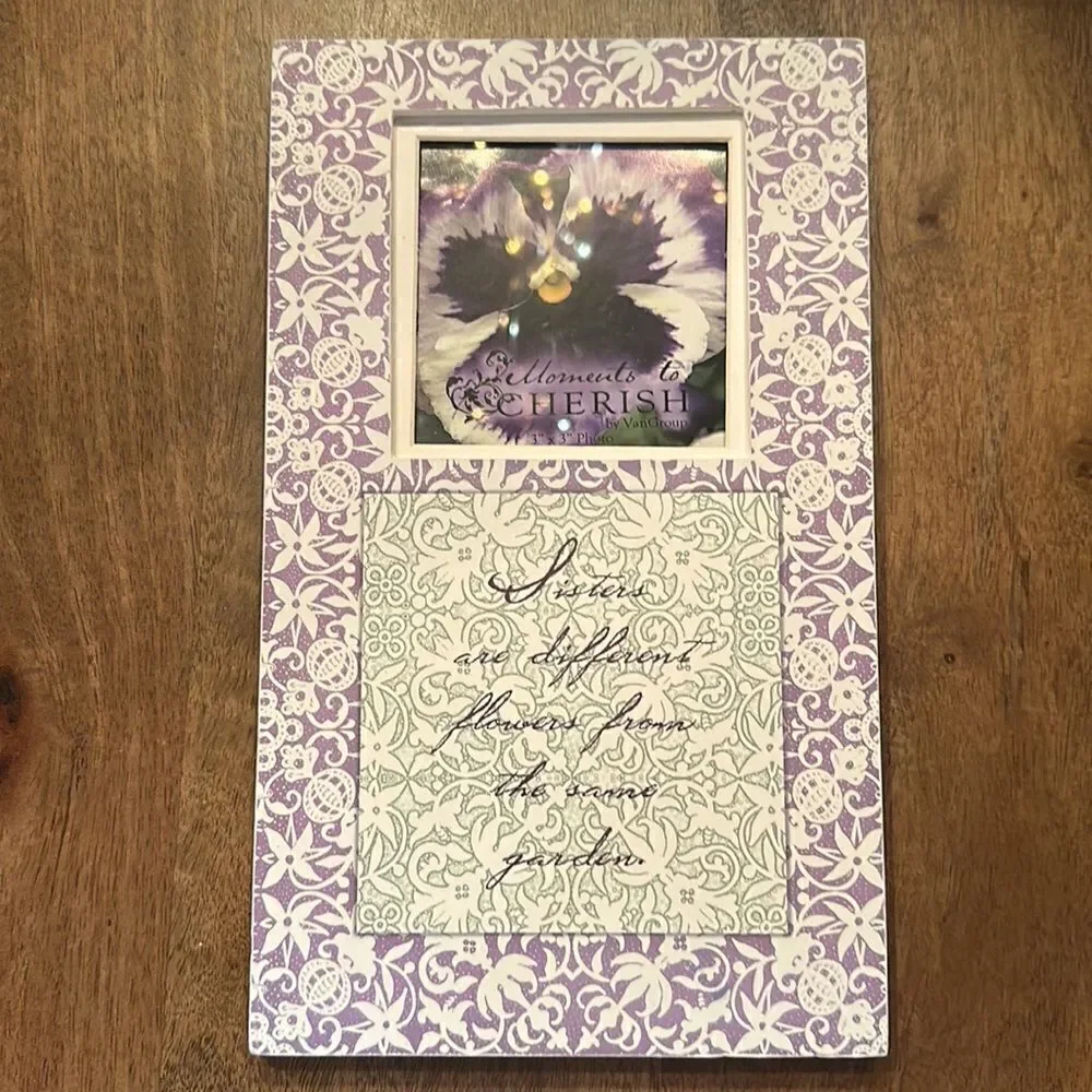 Moments to Cherish “Pansy Sisters” Picture Frame Plaque!